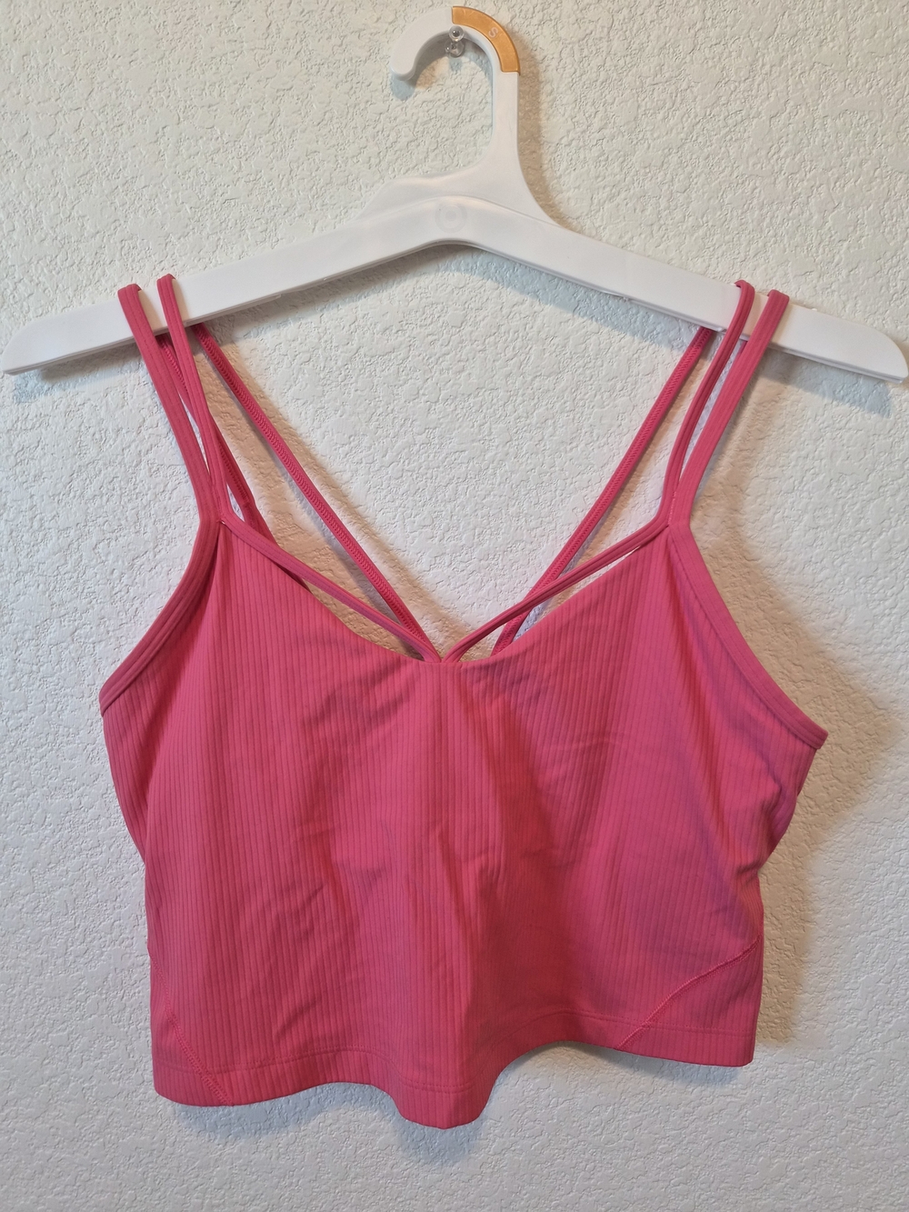 Lululemon Pink Double-Strap Ribbed Crop Bralette